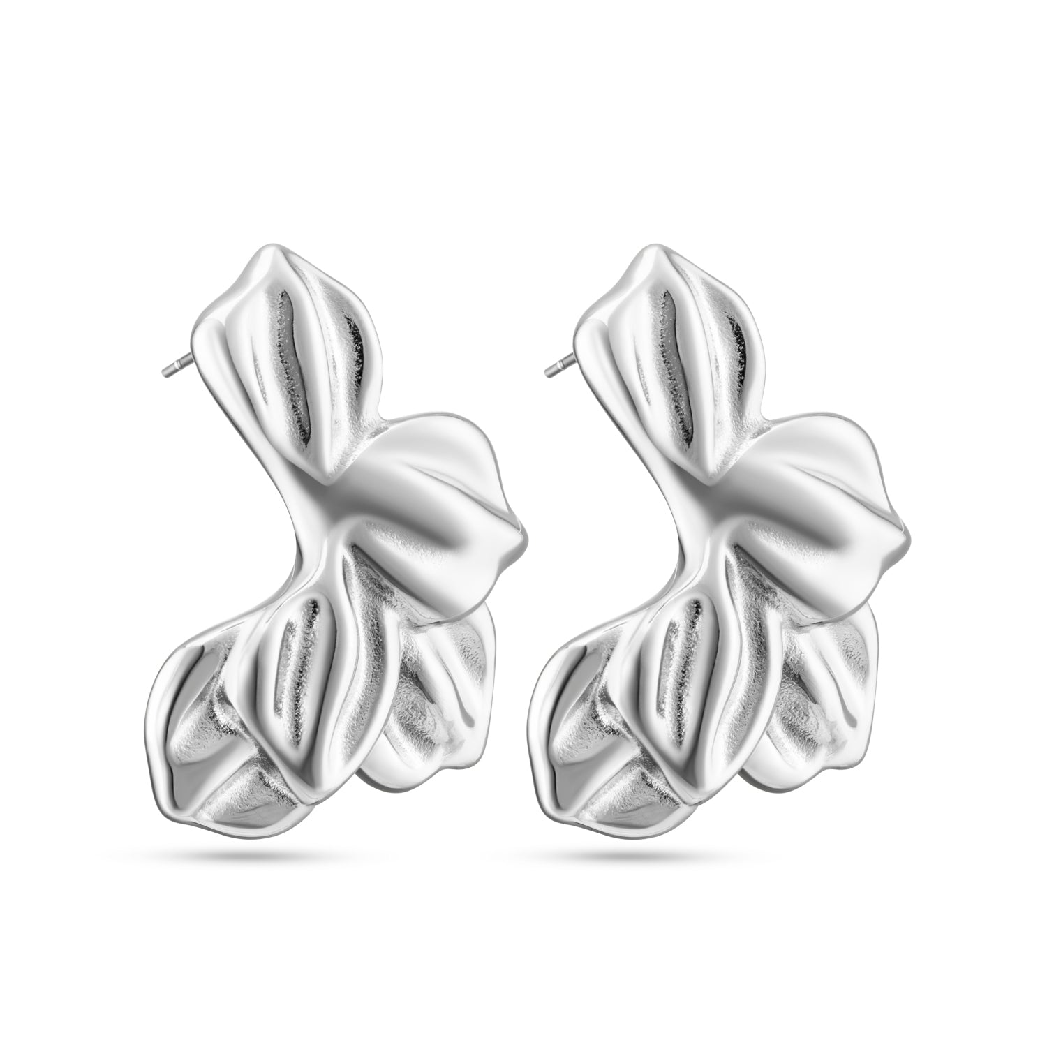 Bold Bloom oorbellen zilver Edorement