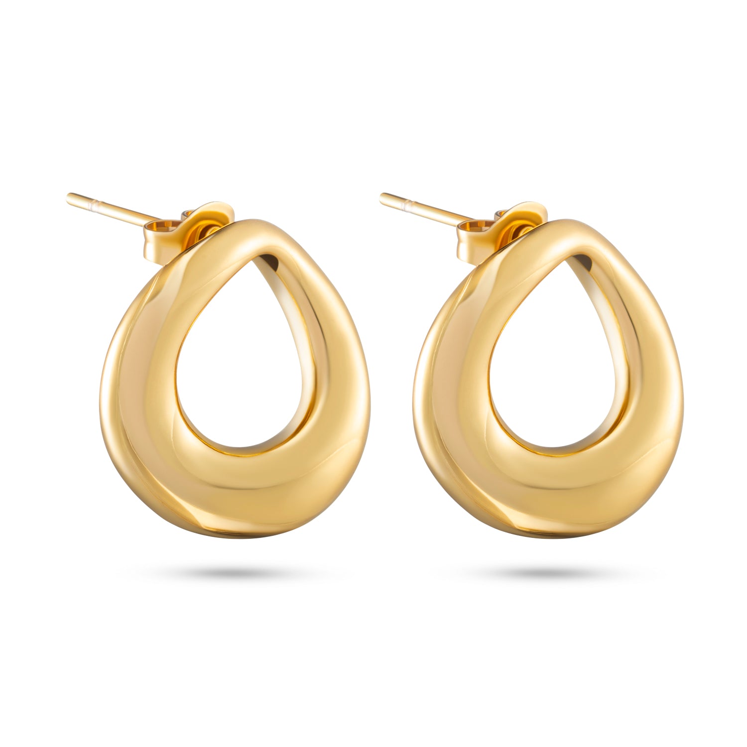 Circle stud oorbellen 14k goud verguld waterproof