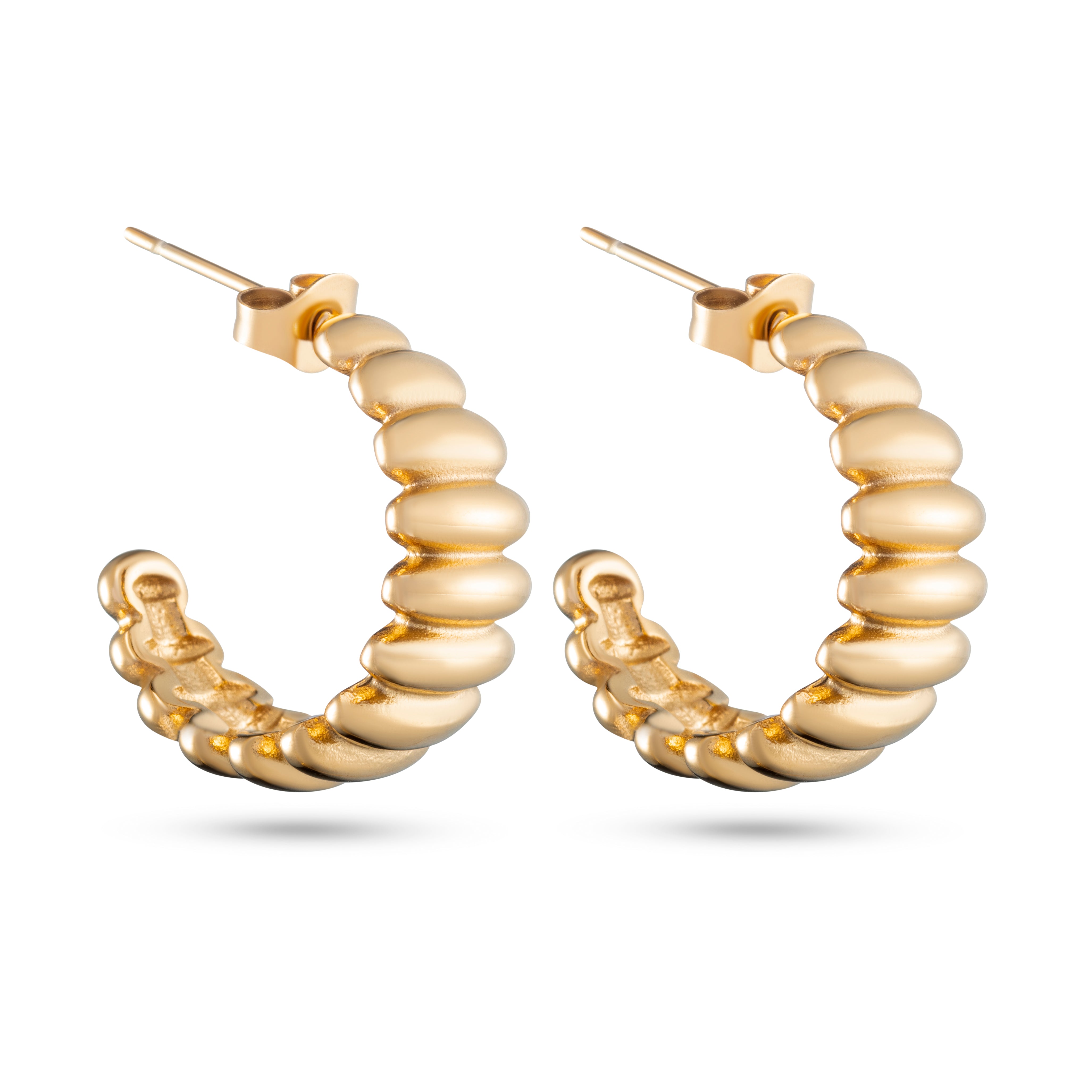 Curvy hoop oorbellen 18k goud verguld waterproof