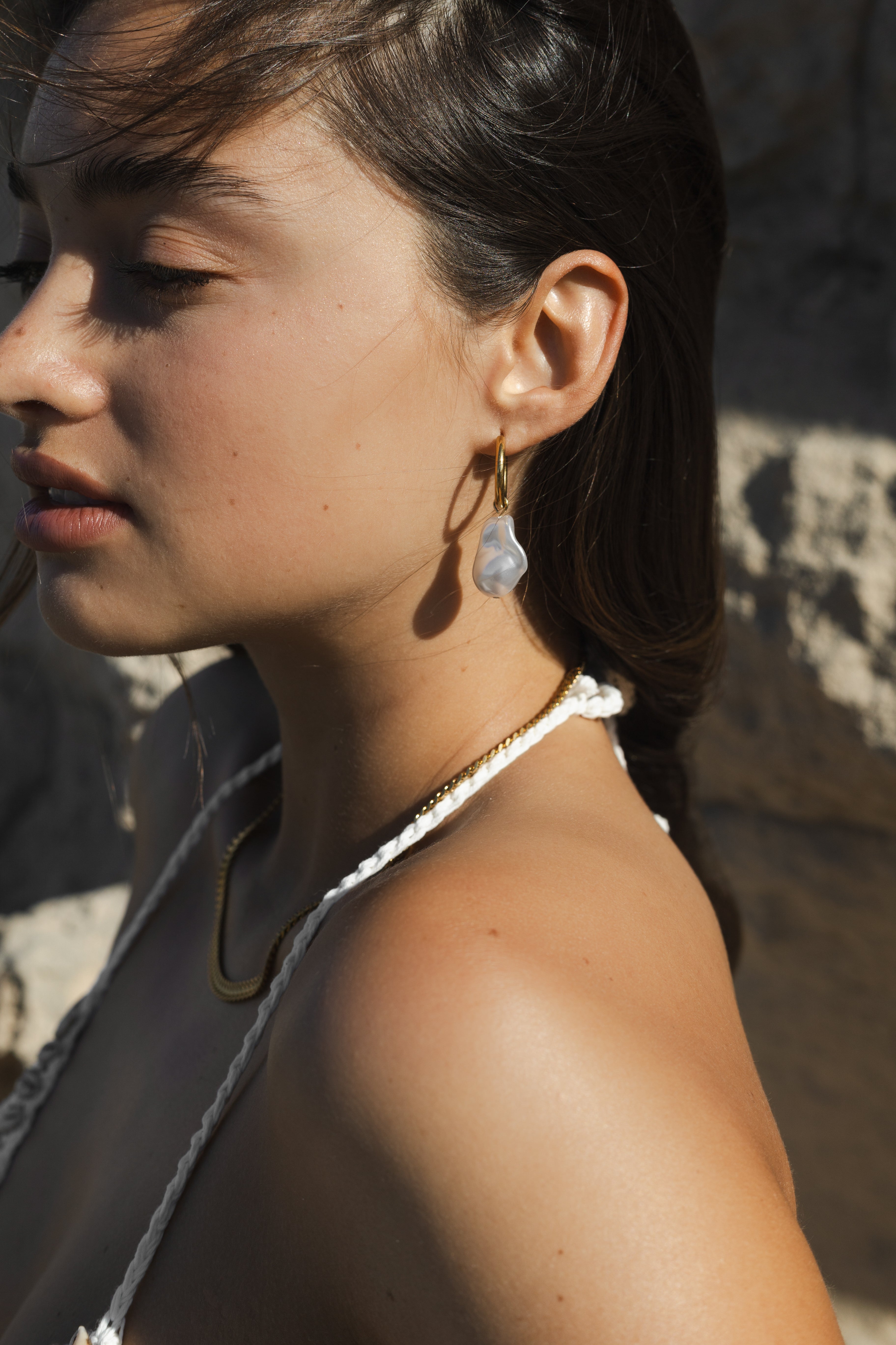 Shell Drop Oorbellen