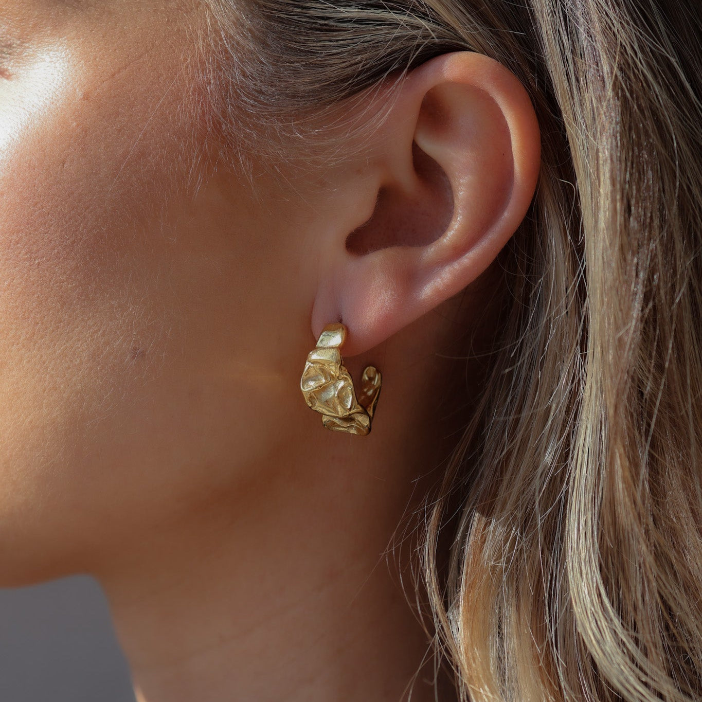 Golden drift hoops 18k goud verguld waterproof oorbellen