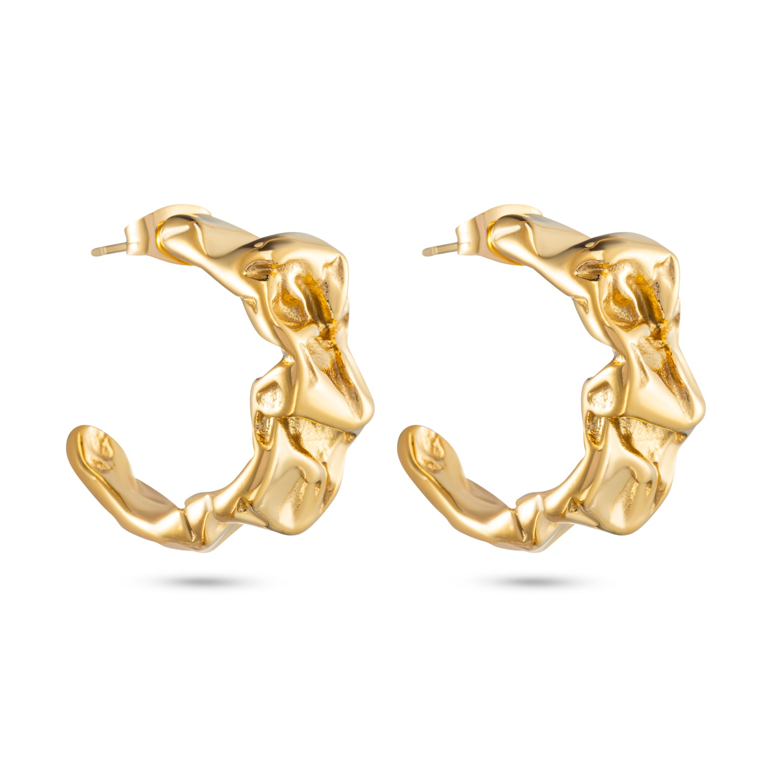 golden drift hoops oorbellen 18k goud verguld waterproof oorbellen