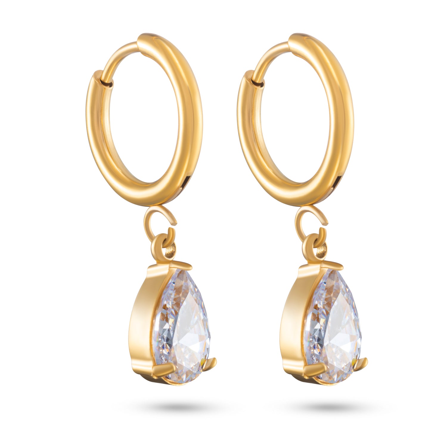 Golden teardrop oorbellen
