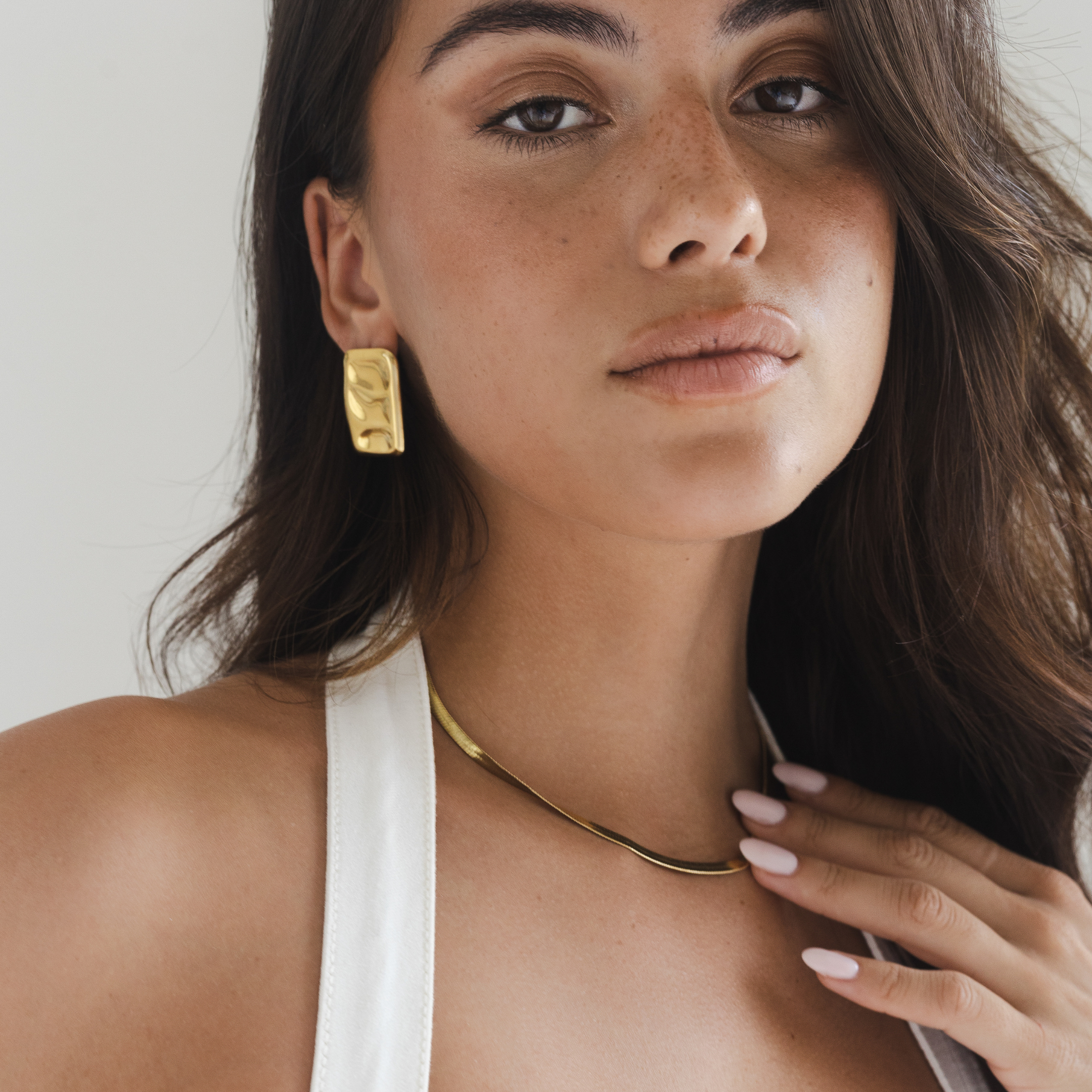 Bold square goud 18k goud verguld waterproof oorbellen