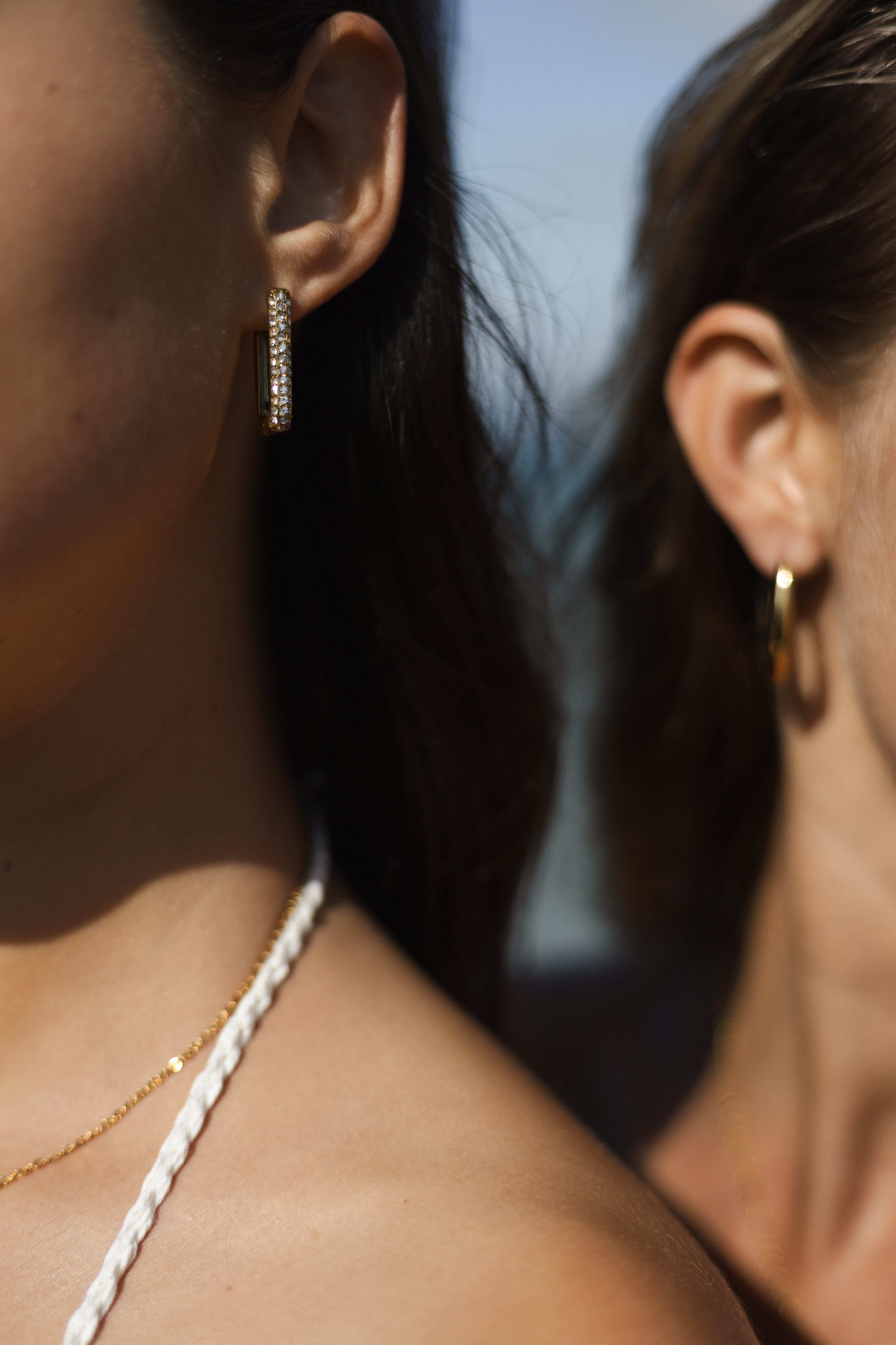 Lumen oorbel zirkonia stenen square waterproof oorbellen