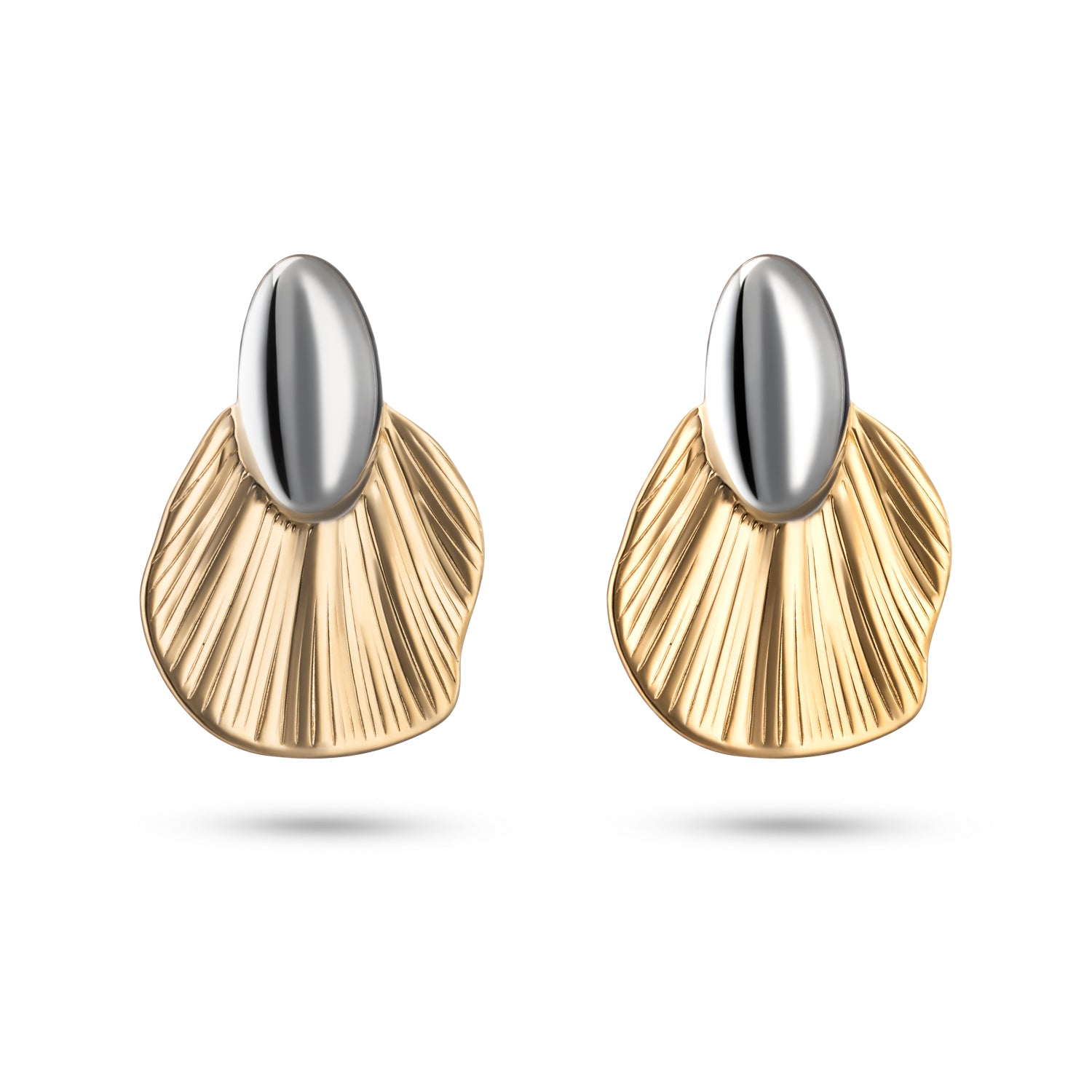 Mermaid Tail oorbellen bi-color oorbellen 18k goud verguld waterproof