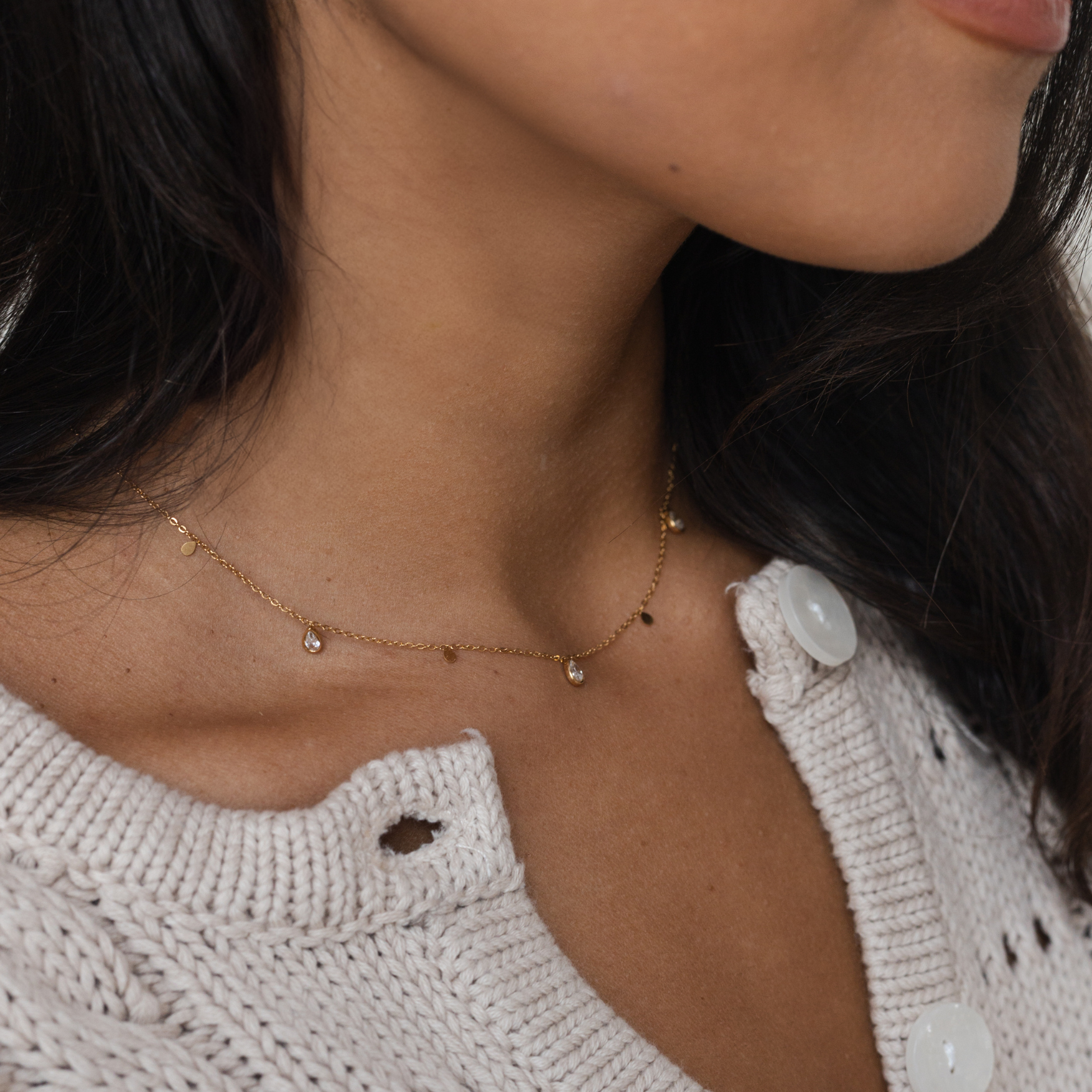 Minimal zirkonia drops ketting
