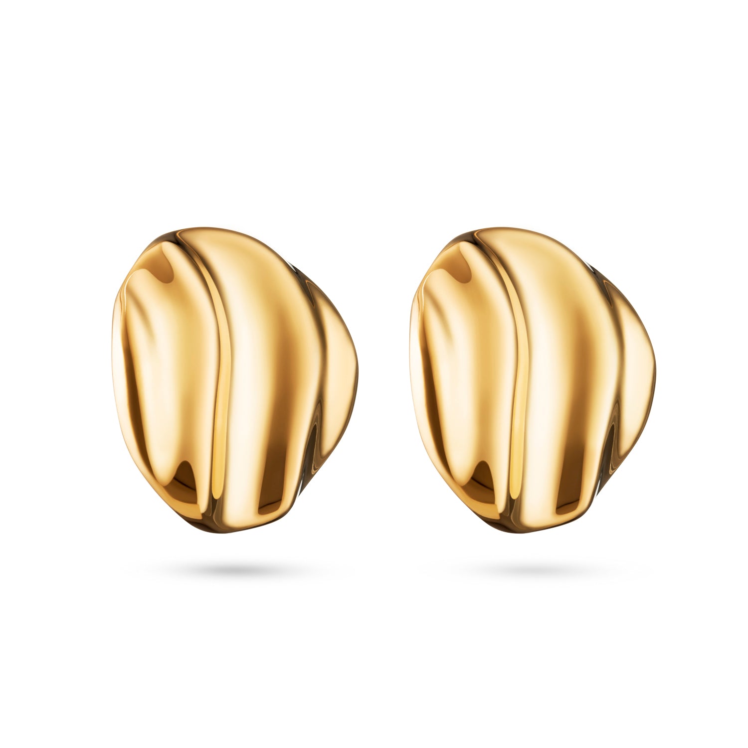 Oval Essence oorbellen 18k goud verguld waterproof