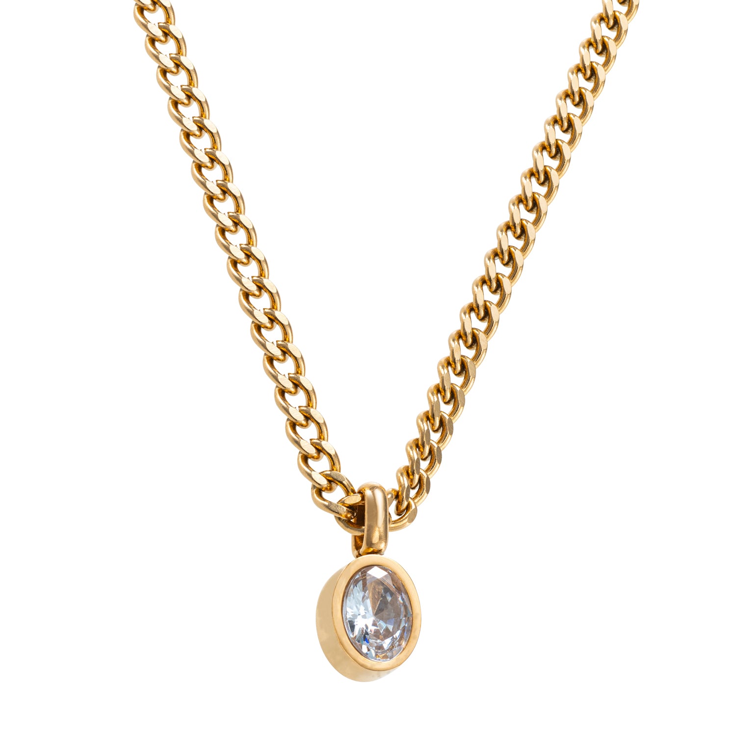 Oval Vintage Waterproof ketting 18K goud verguld