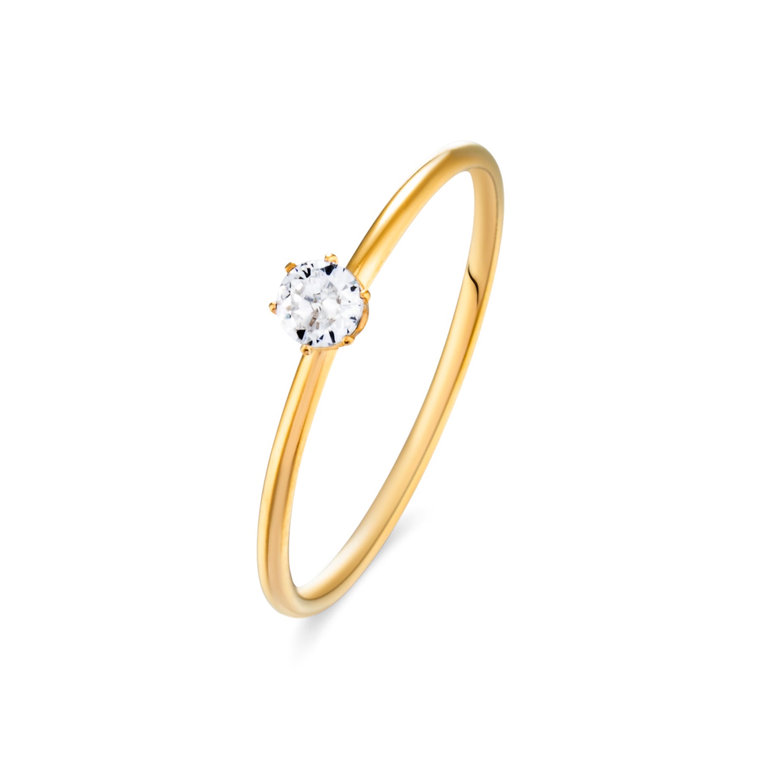 Pure Spark Ring 18k goud verguld waterproof zirkonia steen