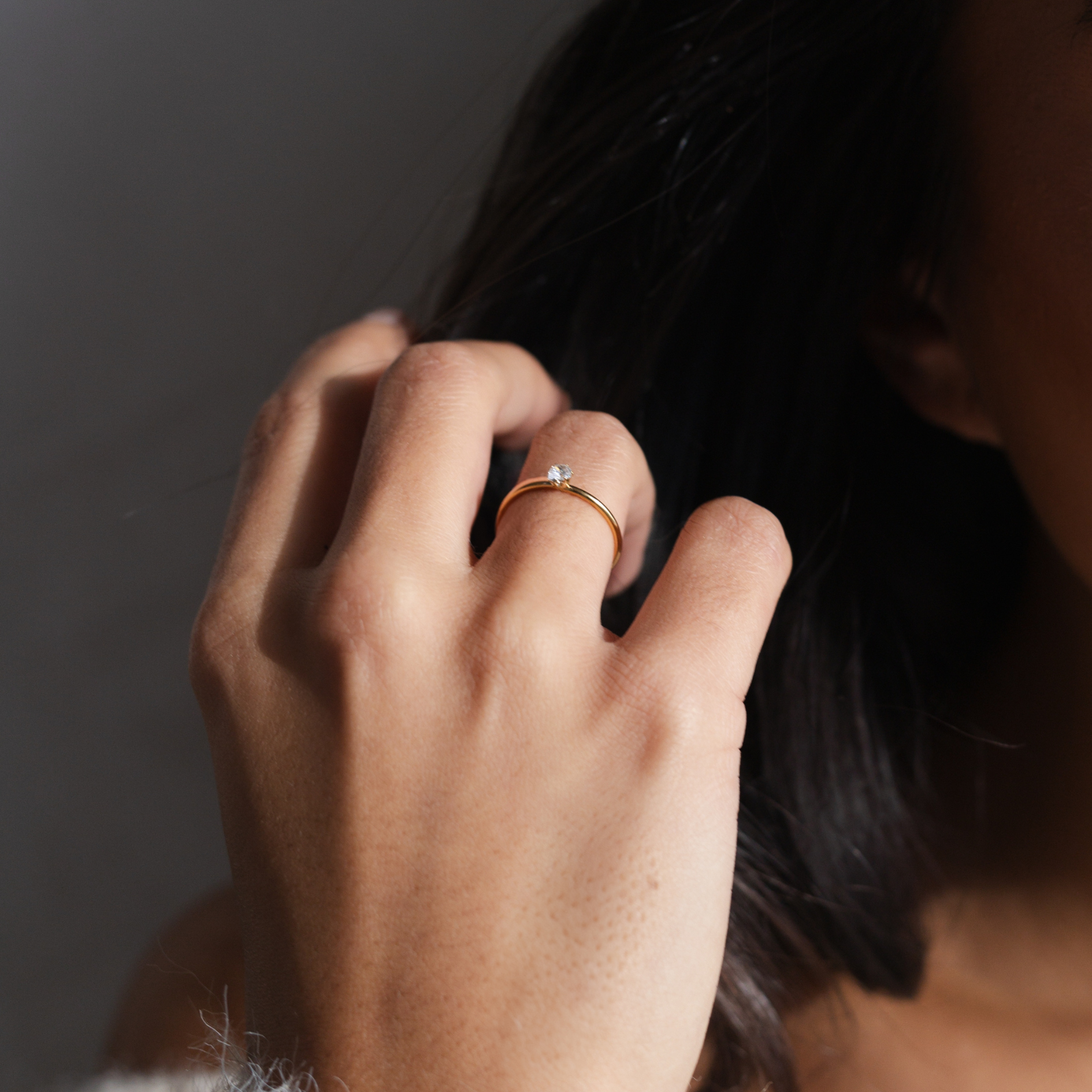 Pure Spark Ring 18k goud verguld waterproof zirkonia steen