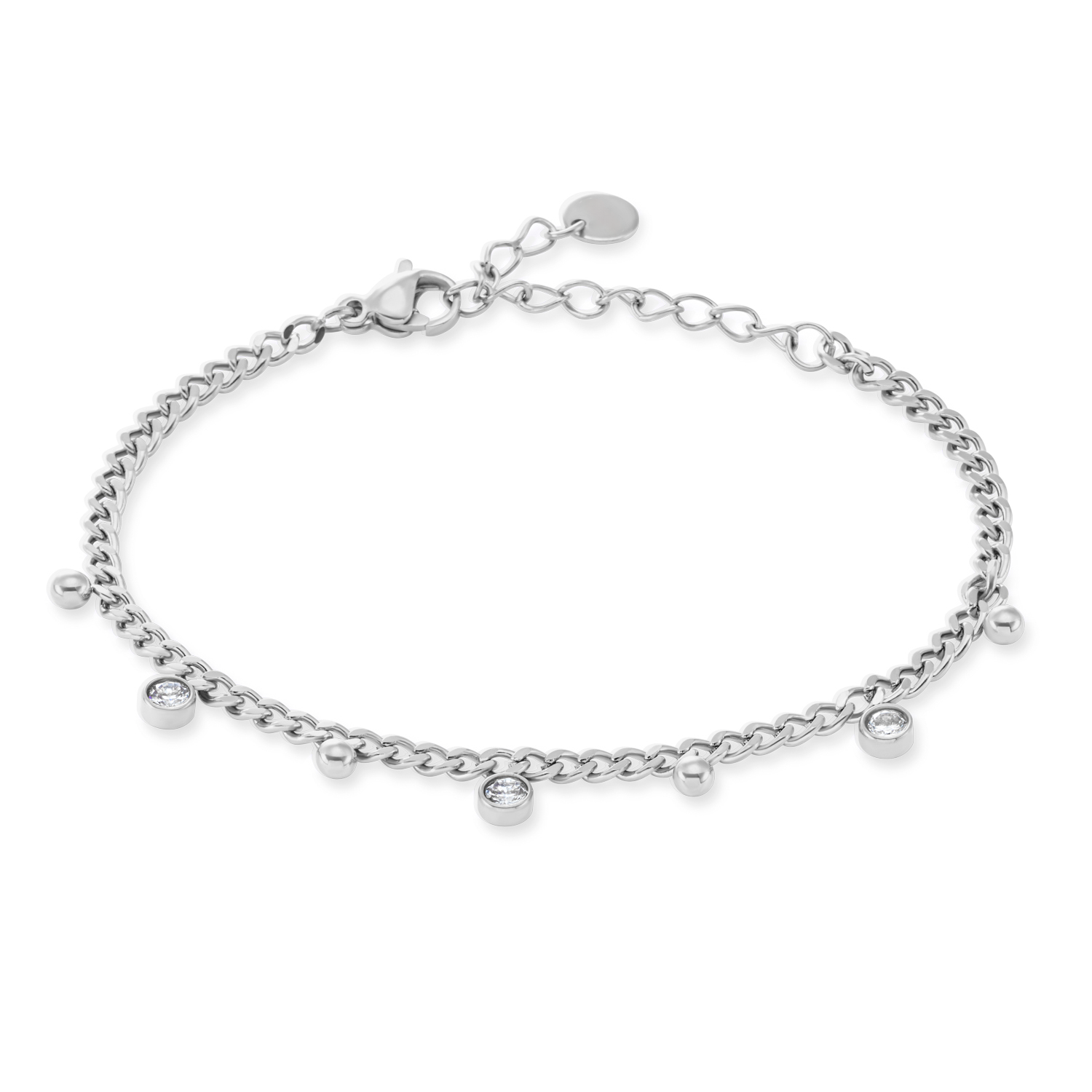 Radiant Drop zilverkleur armband zirkonia steentjes
