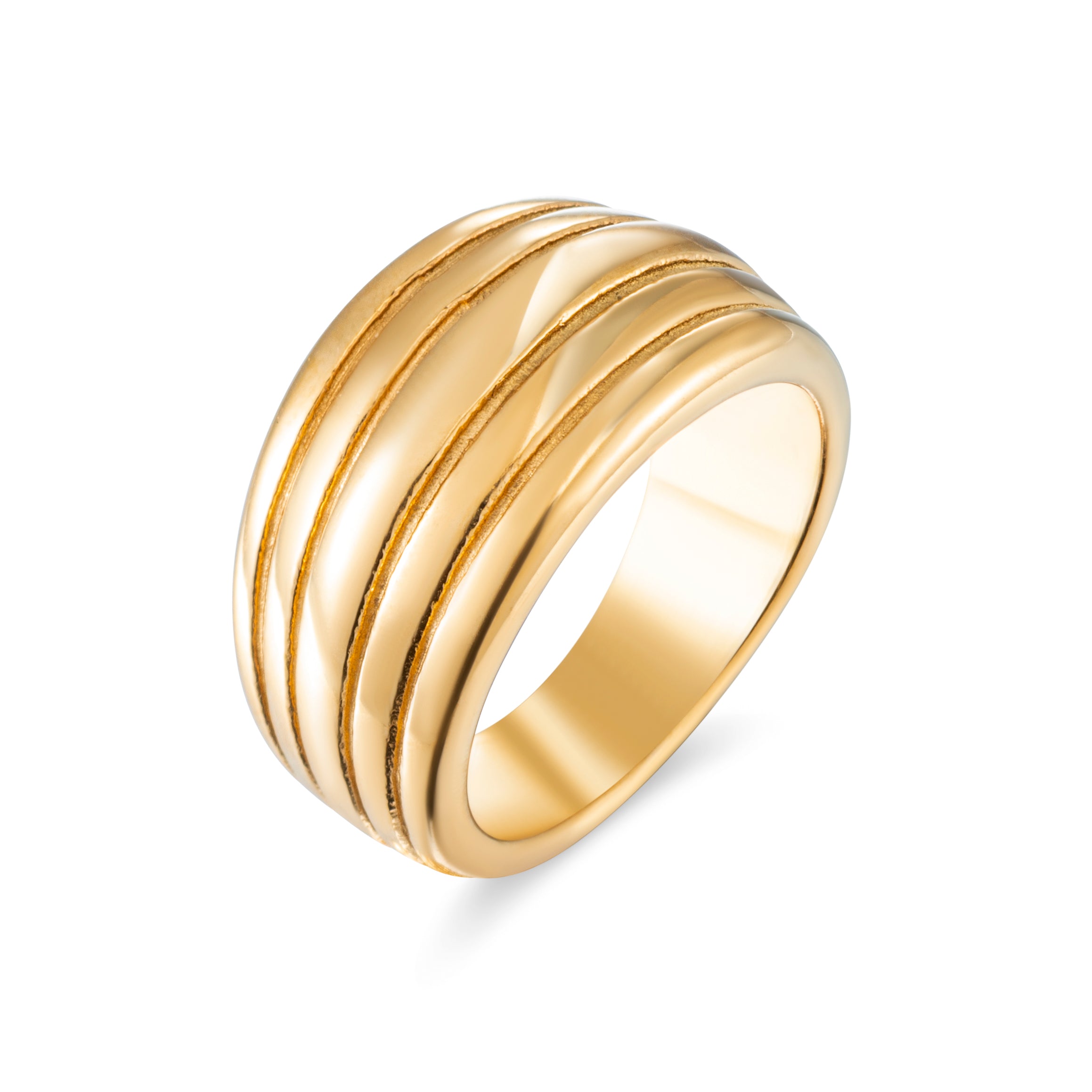 Ripple ring 18k goud verguld waterproof