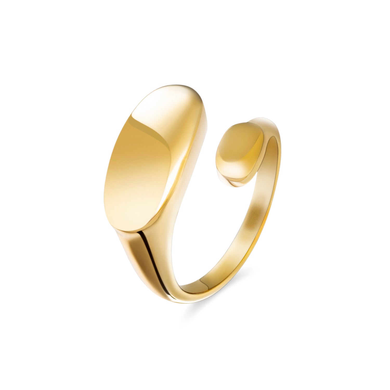 Sculpted ring Edorement 14K gold plated waterproof