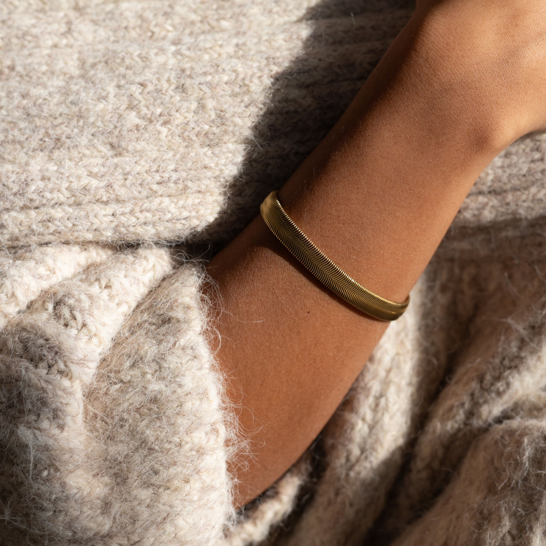 Sleek Snake armband 18K goud verguld waterproof armband