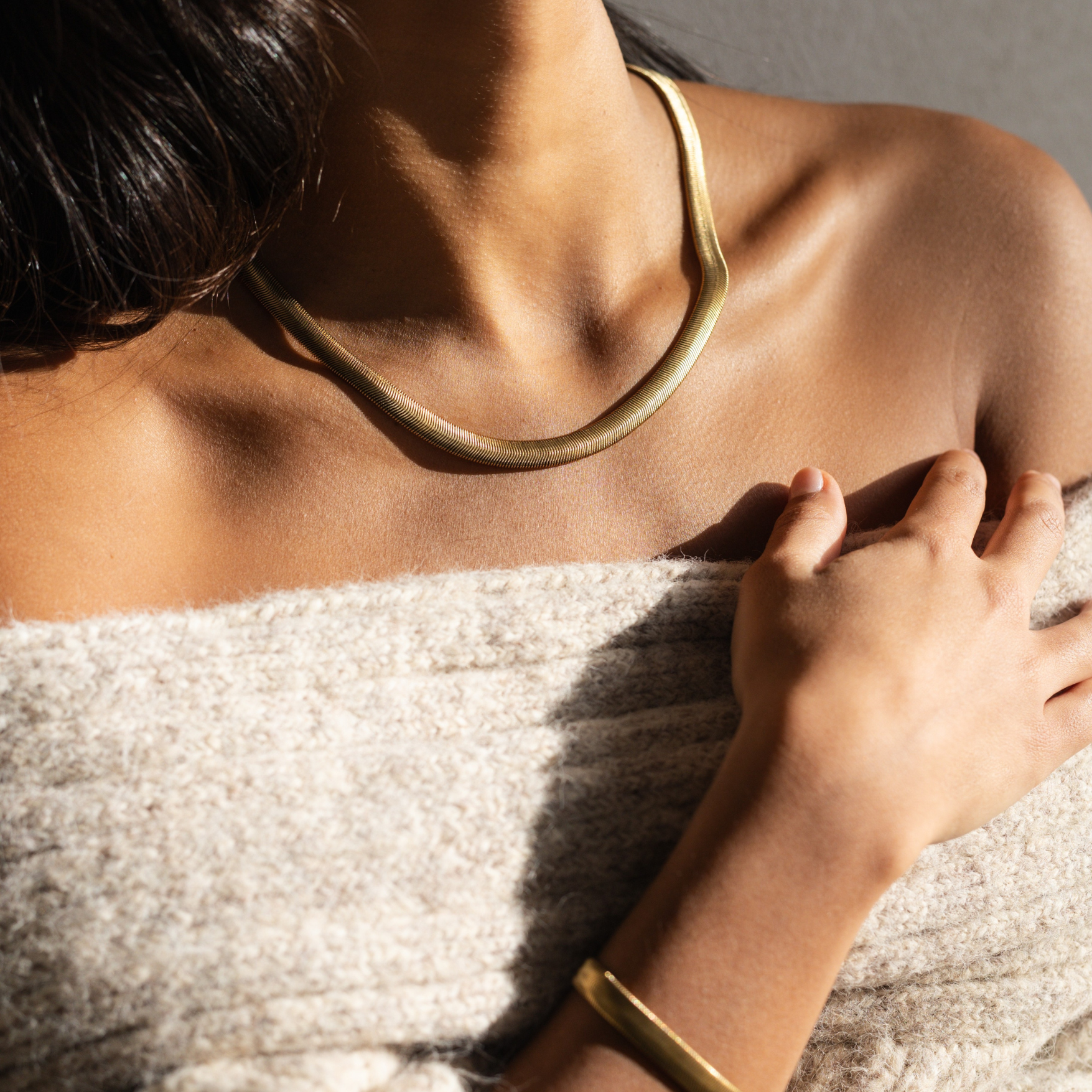 Sleek Snake ketting 18k goud verguld waterproof ketting
