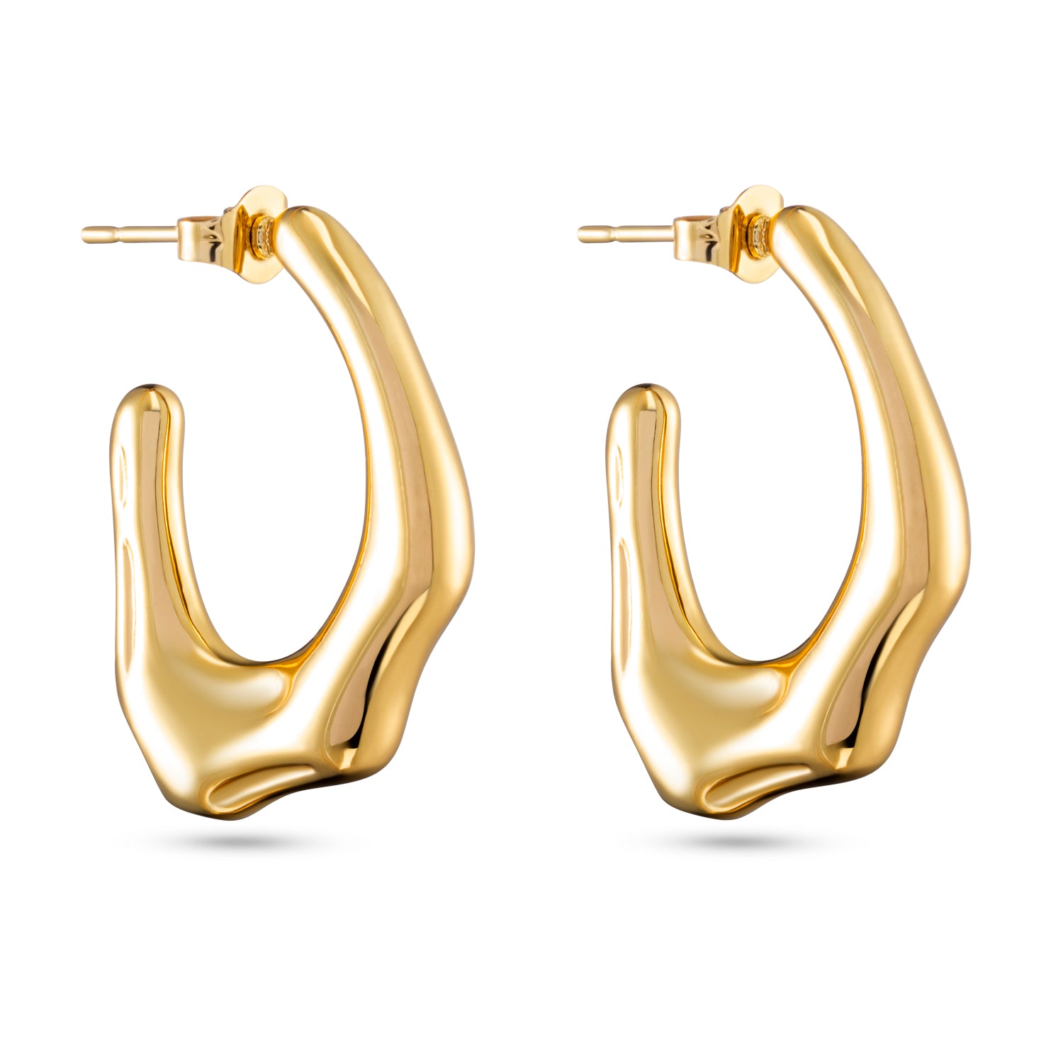 Wavy hoop oorbellen 18k goud verguld waterproof