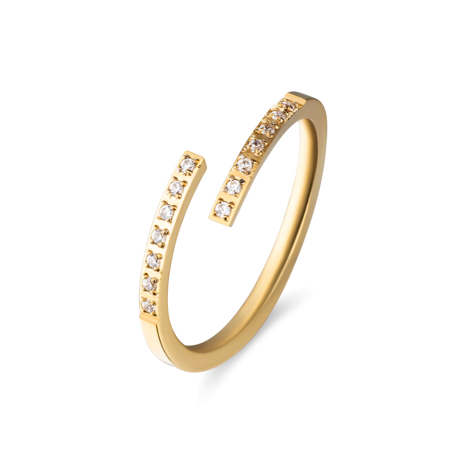 Zirkonia Hug Ring 18k goud verguld waterproof
