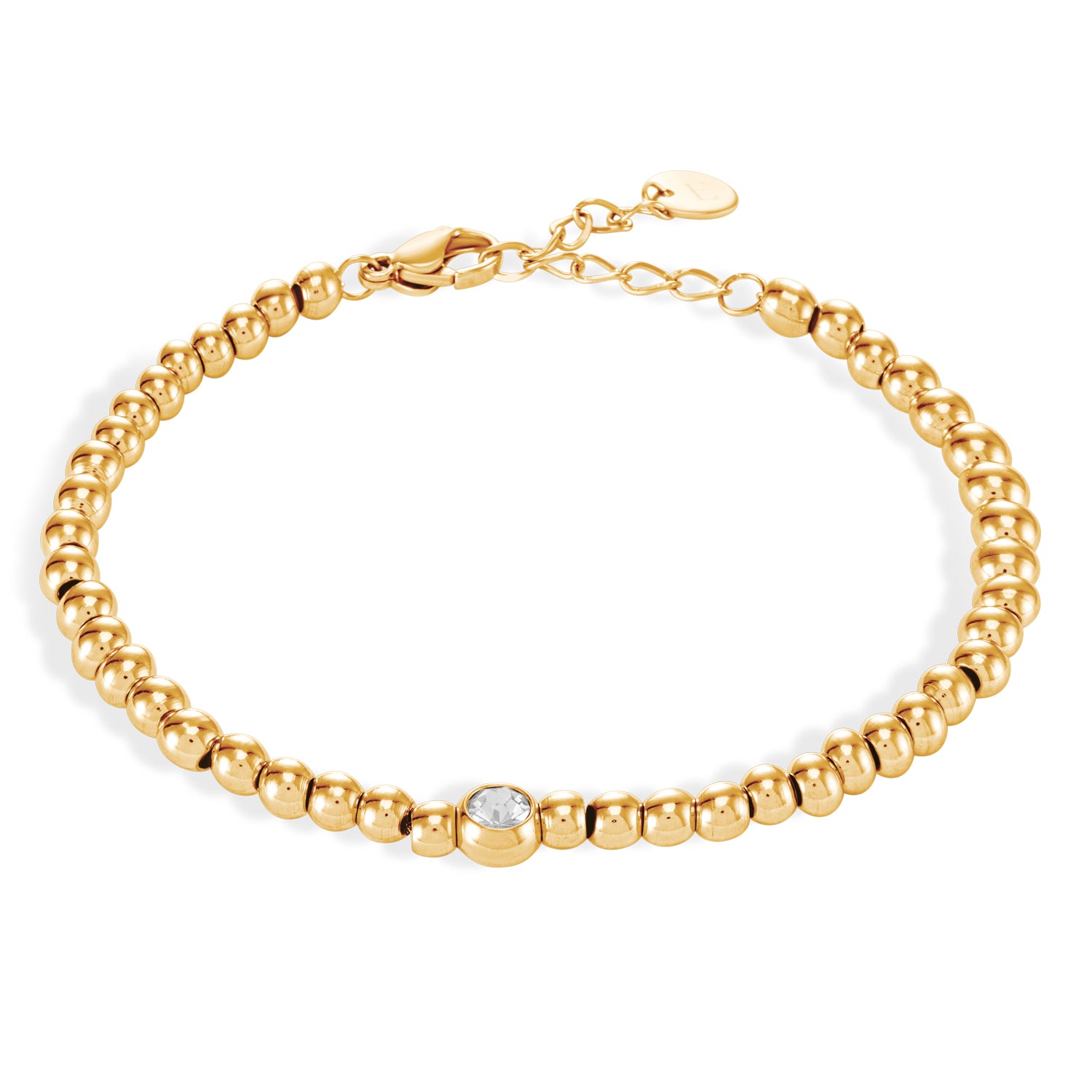 Zirkonia bobbel armband 18k goud verguld waterproof