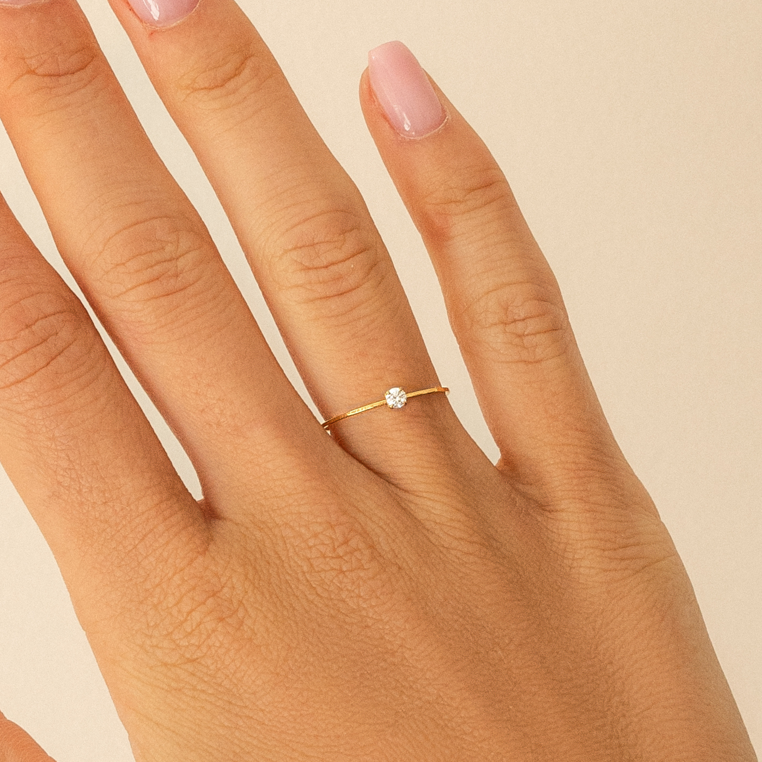 Minimalistic stone ring