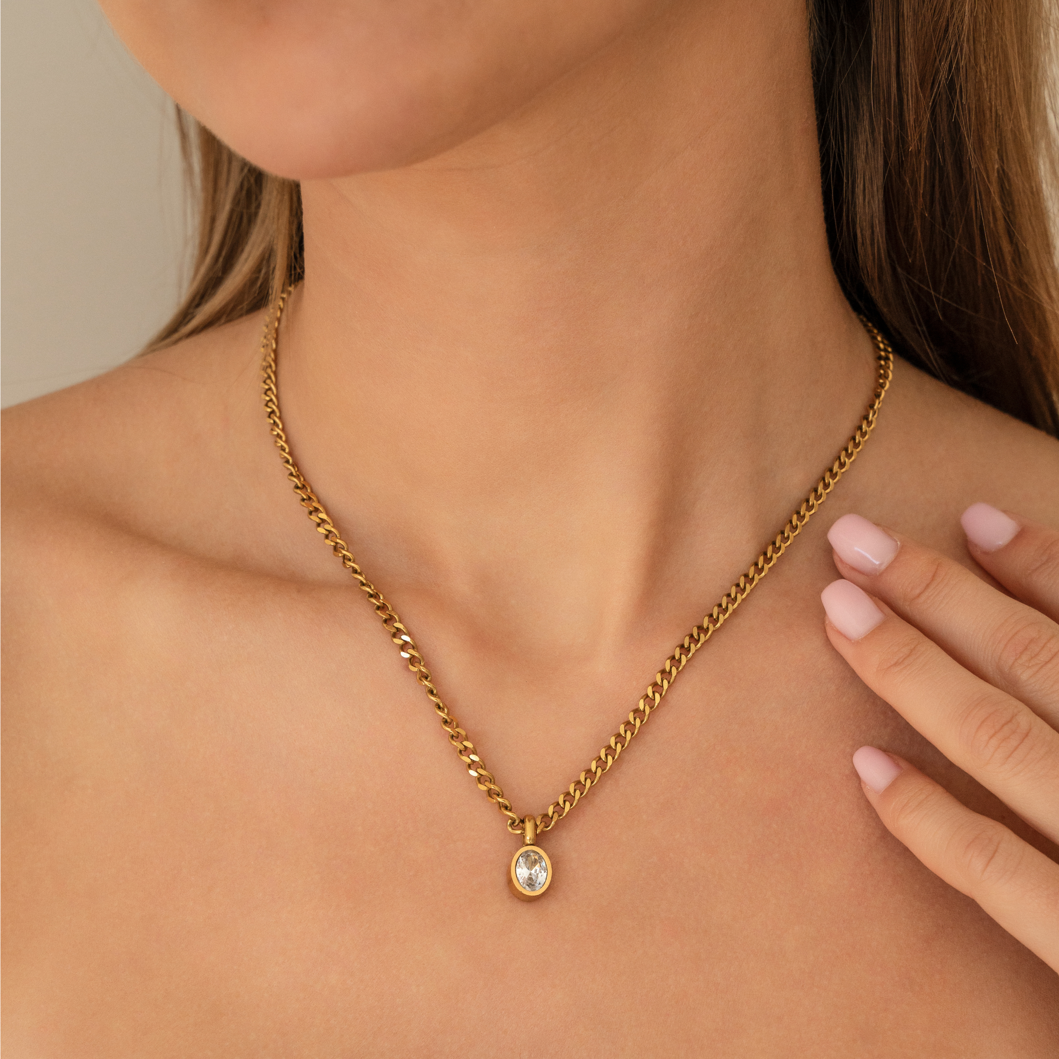 Oval vintage ketting