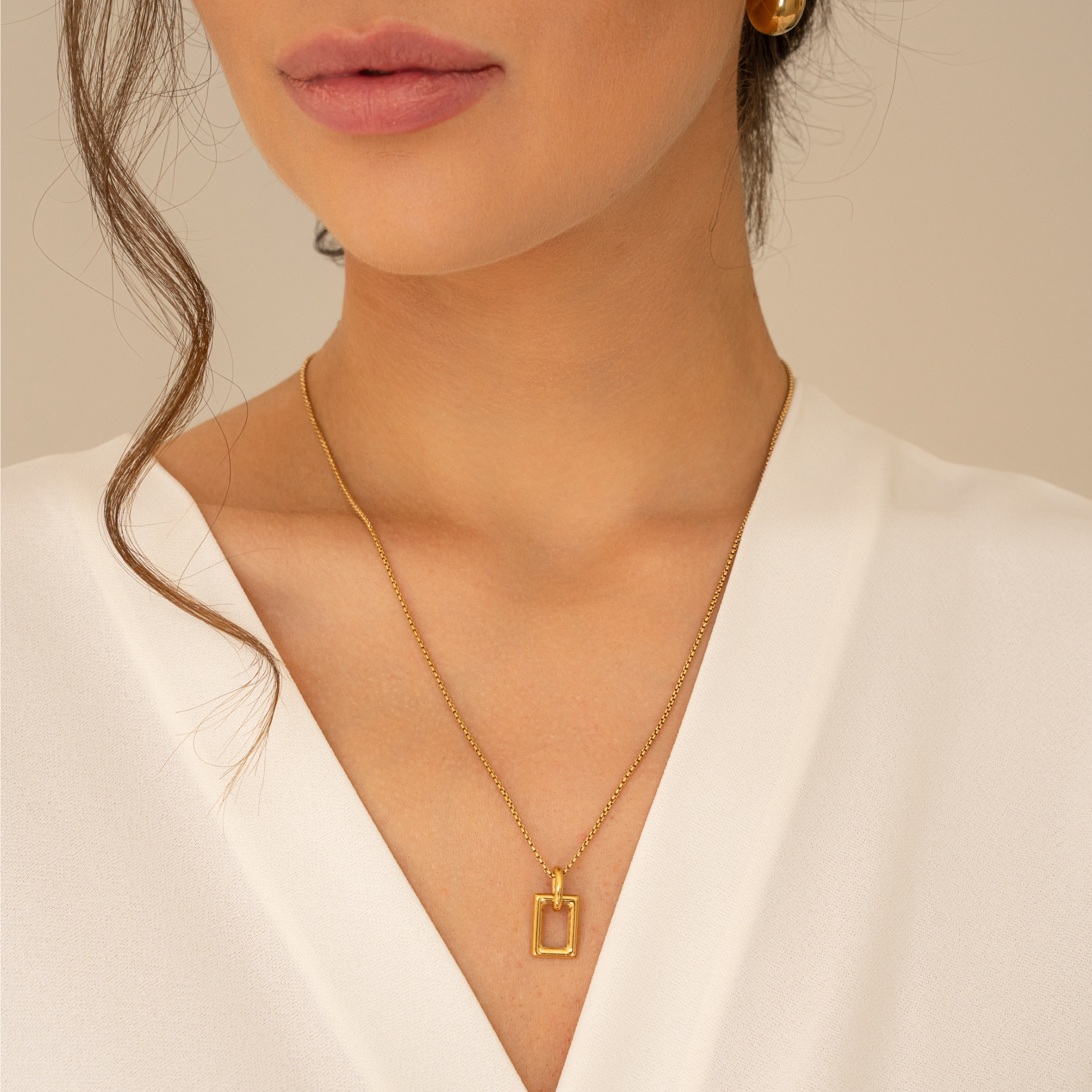 Square pendant ketting