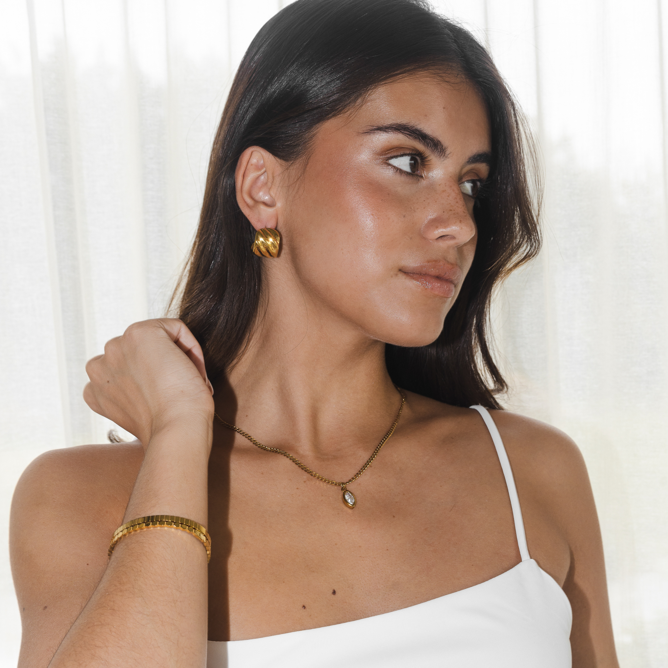 18k goud verguld aura oorbellen waterproof