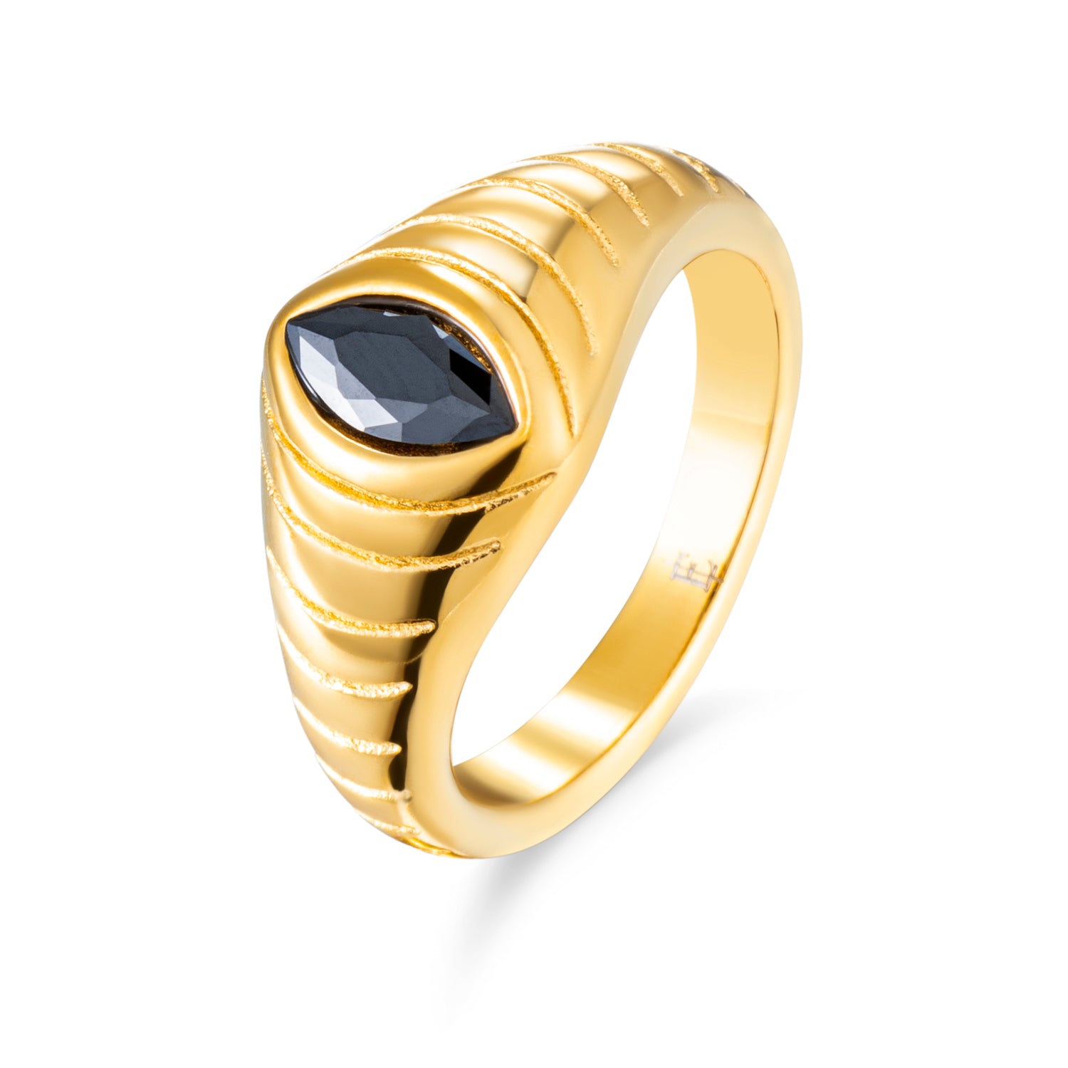 Black eye stone ring