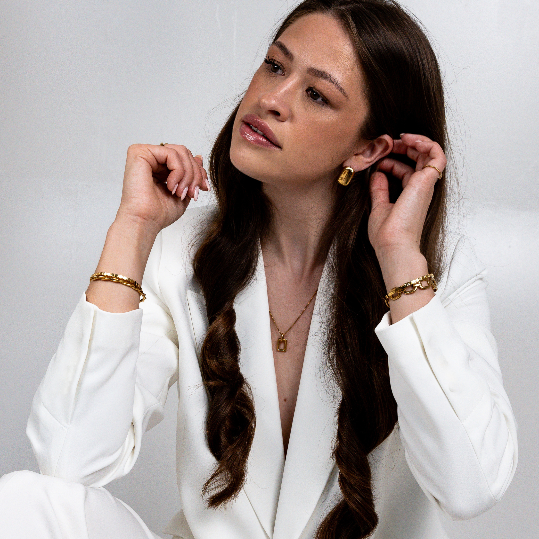 classic stud oorbellen 18k goud verguld waterproof