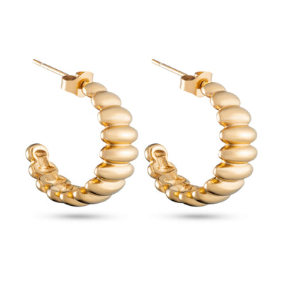 Curvy hoop oorbellen 18k goud verguld waterproof