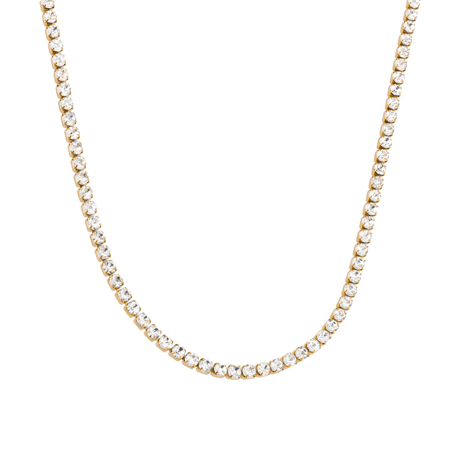 Diamond Glow Grand ketting 14k goud verguld waterproof zirkonia stenen groot