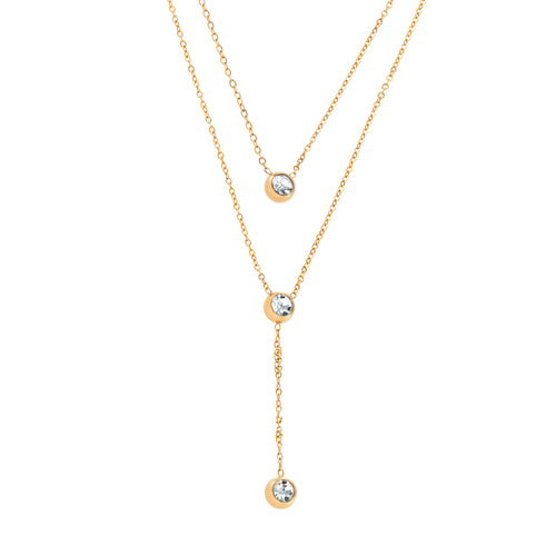 Double Chain Zirkonia Necklace