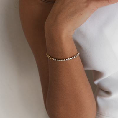 Duo spark & gold armband 18k goud verguld waterproof armband