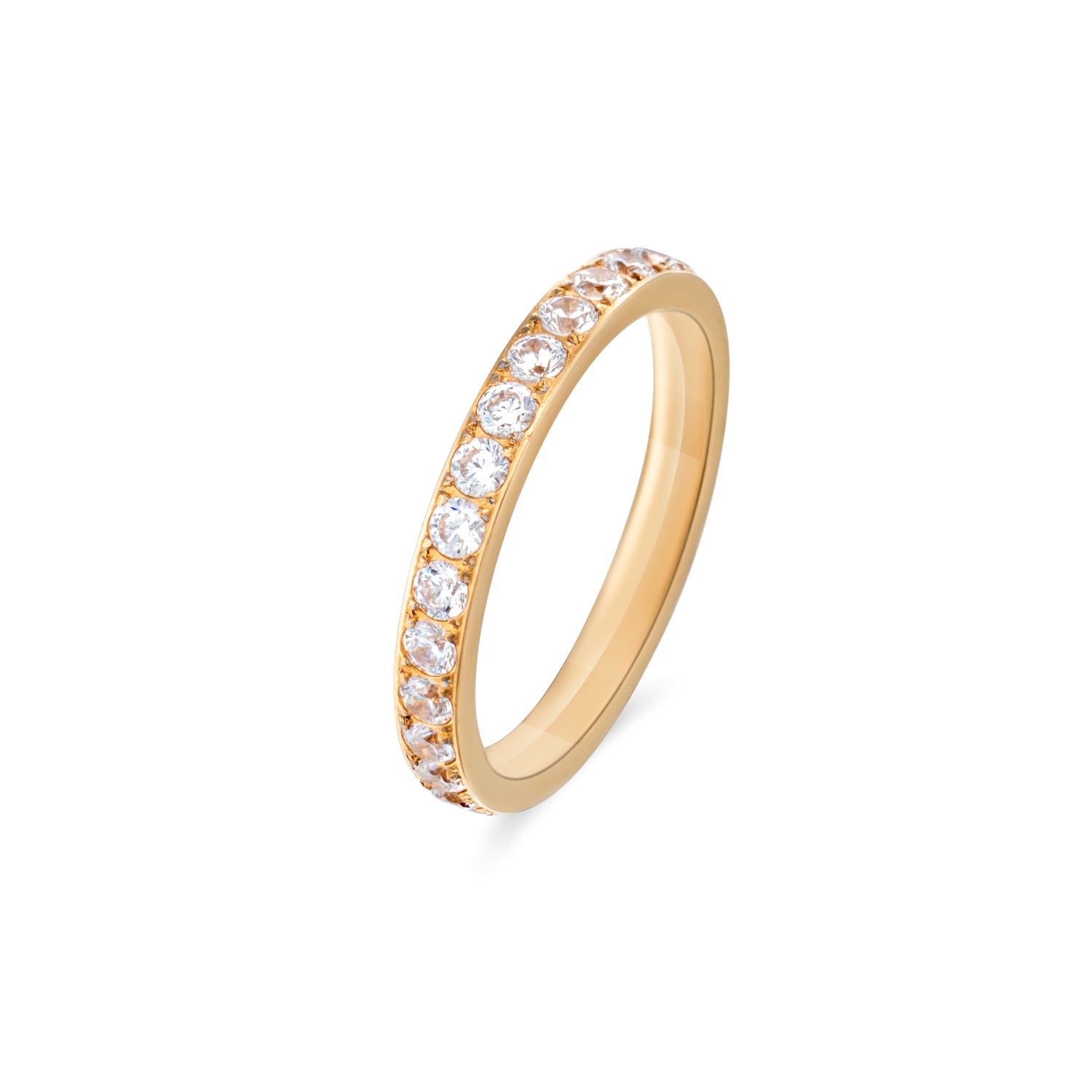Eternal Spark ring 14k goud verguld zirkonia steentjes waterproof