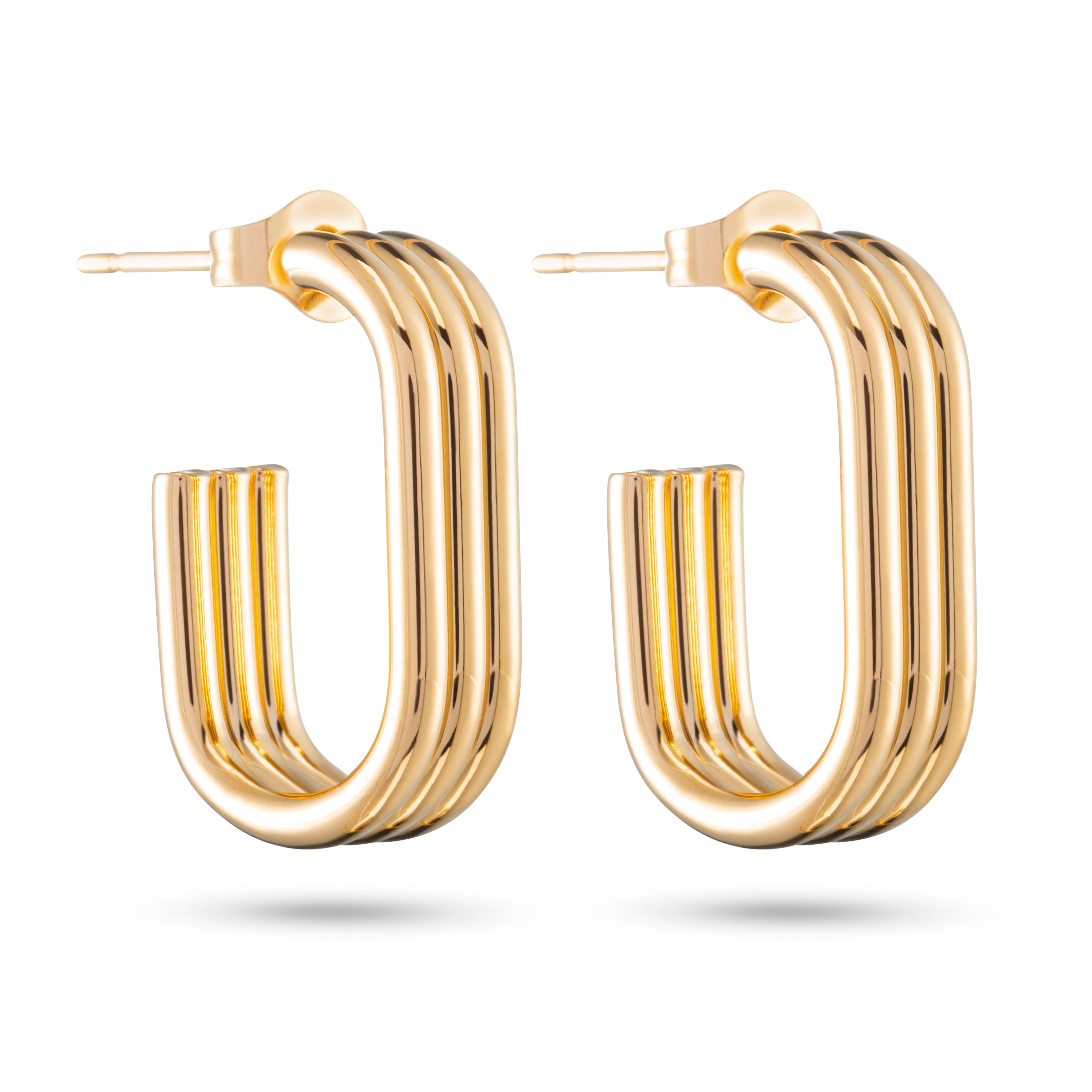 Geometric lines oorbellen 18k goud verguld waterproof