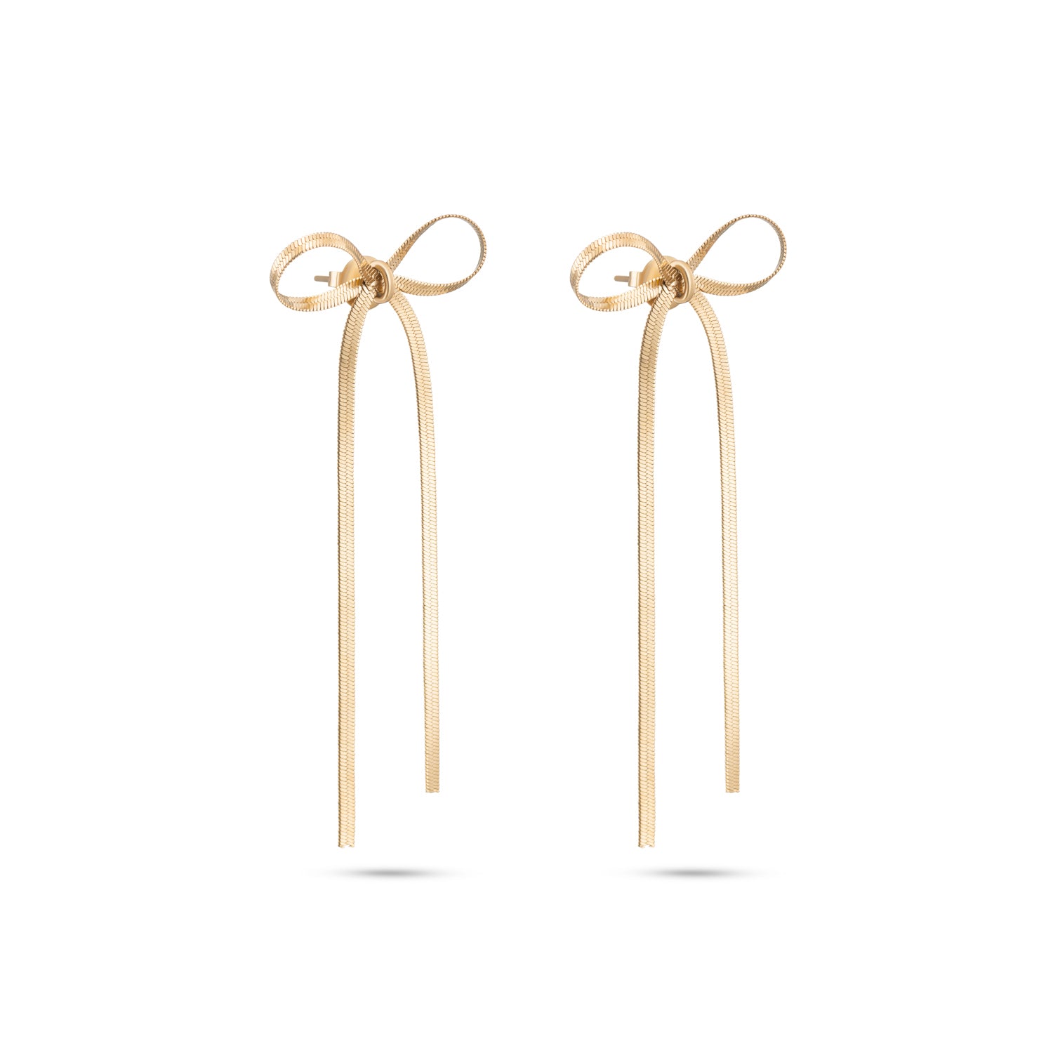 Golden Ribbon oorbellen 14k goud verguld waterproof