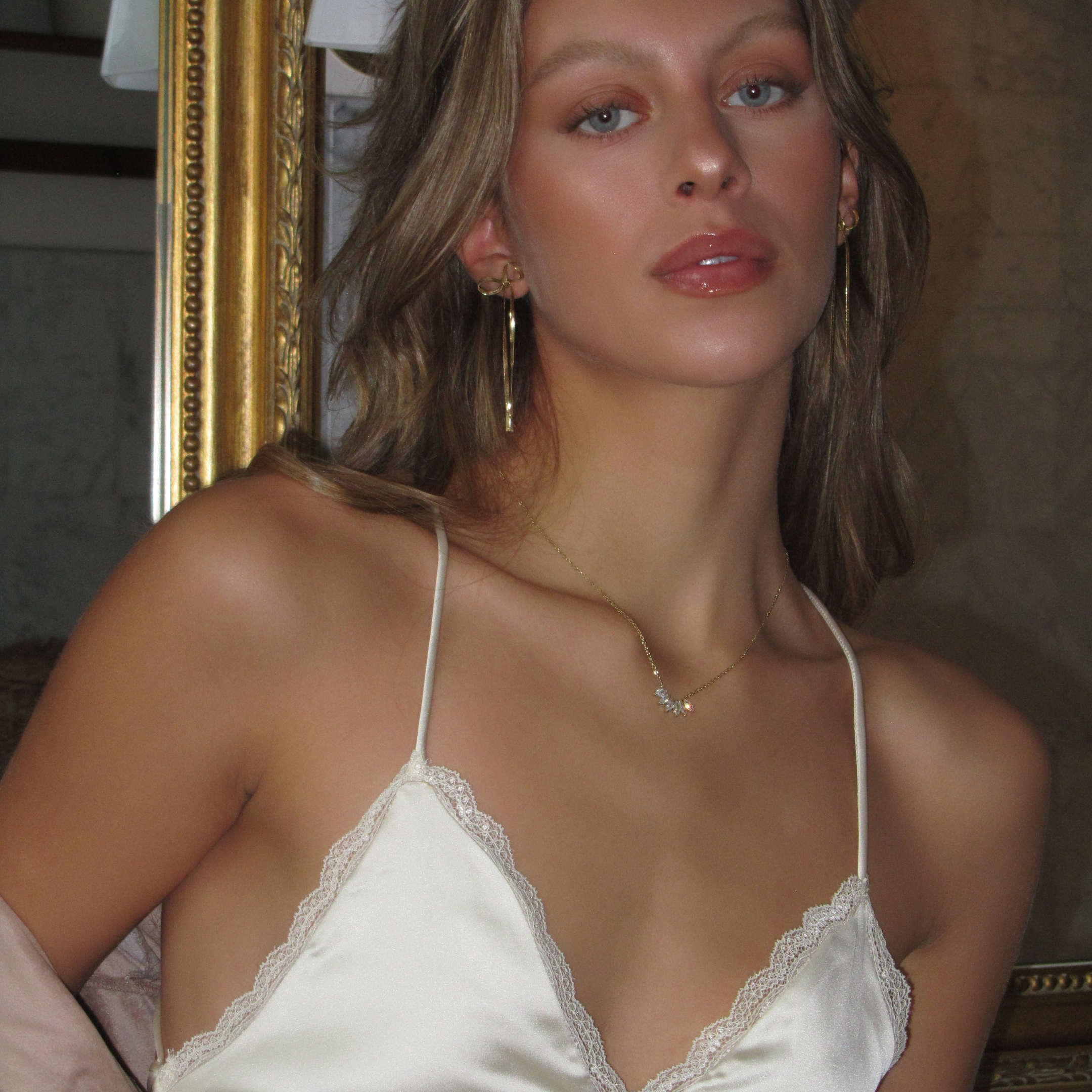 Golden Ribbon oorbellen 14k goud verguld waterproof