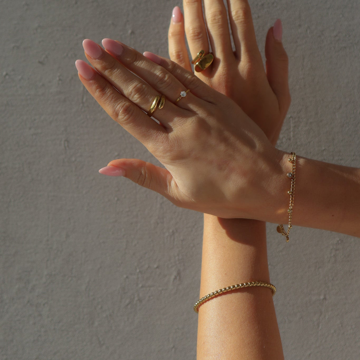 Golden beads armband 14k goud verguld bangle waterproof