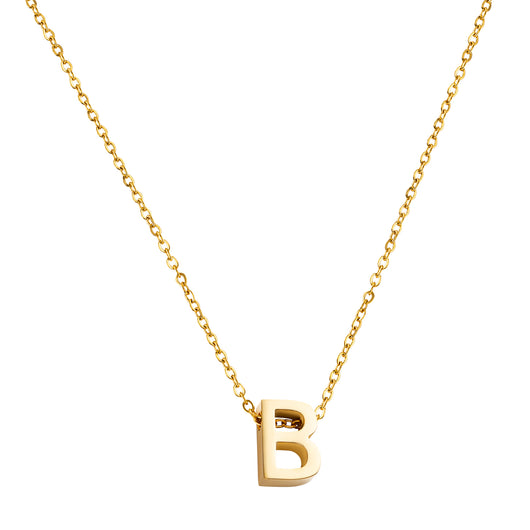 Goud vergulde initial ketting met letter B hanger – Edorement
