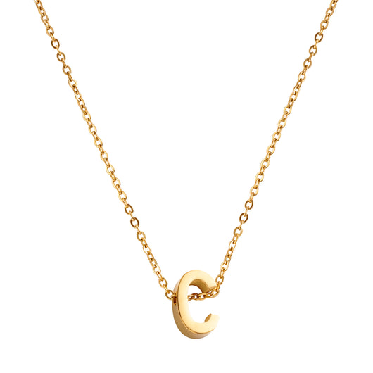 Goud vergulde initial ketting met letter C hanger – Edorement