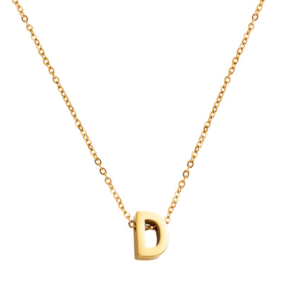 Goud vergulde initial ketting met letter D hanger – Edorement
