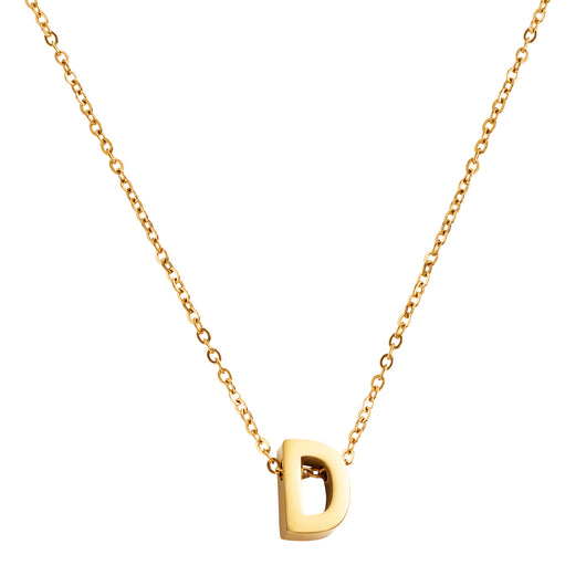 Goud vergulde initial ketting met letter D hanger – Edorement