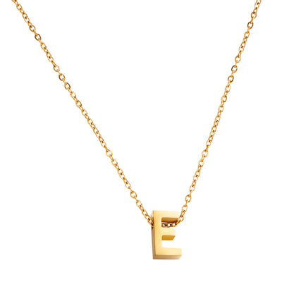 Goud vergulde initial ketting met letter E hanger – Edorement
