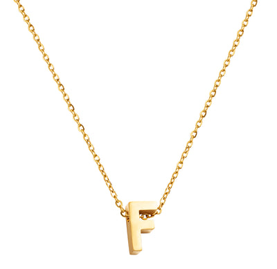 Goud vergulde initial ketting met letter F hanger – Edorement