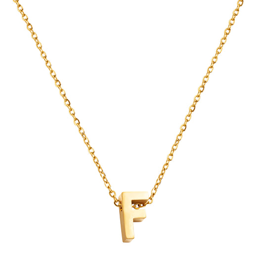 Goud vergulde initial ketting met letter F hanger – Edorement