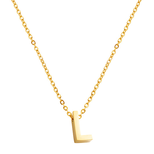 Goud vergulde initial ketting met letter L hanger – Edorement