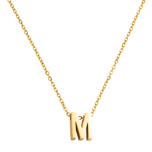 Goud vergulde initial ketting met letter M hanger – Edorement