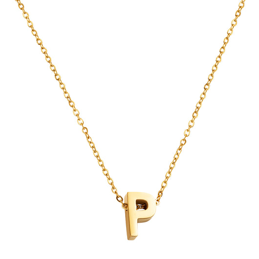 Goud vergulde initial ketting met letter P hanger – Edorement