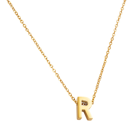 Goud vergulde initial ketting met letter R hanger – Edorement