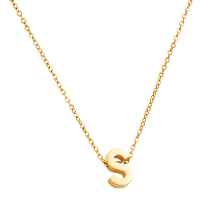 Goud vergulde initial ketting met letter S hanger waterproof